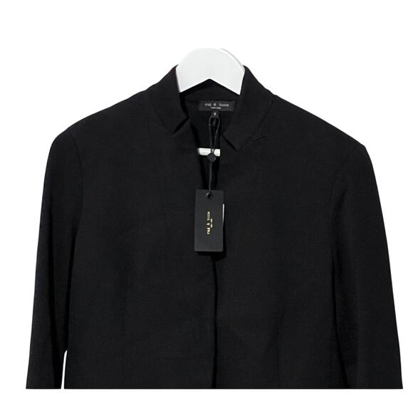 RAG & BONE BLAZER WOMENS SIZE 6 LUCY PONTE STRETCH TWILL BLACK NEW - Picture 7 of 15